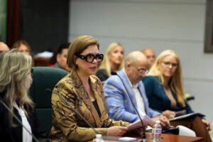 Kristina Fábregas, presidenta de PRAR, presenta la ponencia de la Asociación sobre el P. de la C. 1331